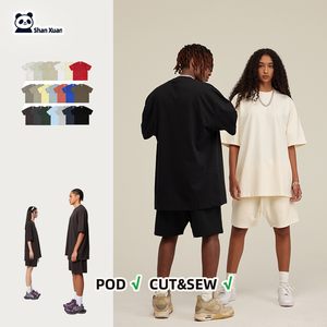 Unisex 100% cotone oversize t-shirt 305gsm peso massimo alto lusso vestibilità richiesta Logo di qualità <span class=keywords><strong>stampa</strong></span> sul retro da uomo DTG - Product Image 1