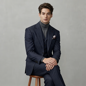 Abito da <span class=keywords><strong>Uomo</strong></span> Italiano Personalizzato OEM, <span class=keywords><strong>Completo</strong></span> a 2 Pezzi per Matrimonio, Vestito Slim Business Premium in Lana Grigia per <span class=keywords><strong>Uomo</strong></span> - Product Image 2