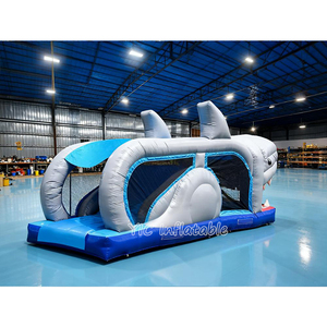 Cá Mập Inflatable <span class=keywords><strong>Thomas</strong></span> Train Máy Thổi Khí Nhà Bị Trả Lại Mini Chạy 8M Unisex Biểu Tượng Tùy Chỉnh In Lâu Đài Nhà Slide Túi Đóng Gói - Product Image 2