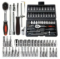 Ensemble d'outils de réparation automobile professionnel avec kit de clés à douilles pour mécanicien, coffret de rangement, atelier, garage, entretien