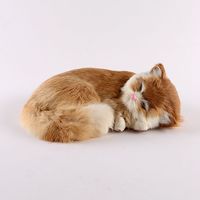 Chat en peluche réaliste qui dort, adorables animaux de compagnie, chatons qui respirent comme un vrai chat, peluche réaliste en fourrure