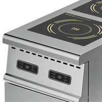Cuisinière électrique commerciale à 2 brûleurs avec armoire, cuisinière électrique en acier inoxydable pour la cuisson, brûleur à induction pour hôtel