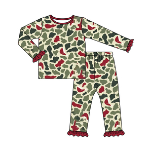 Conjunto <span class=keywords><strong>de</strong></span> Pijama Navideño para Niños, Diseño <span class=keywords><strong>de</strong></span> Camuflaje <span class=keywords><strong>de</strong></span> Santa Claus, Ropa Infantil <span class=keywords><strong>de</strong></span> Boutique - Product Image 2