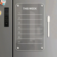 Tableau magnétique transparent en acrylique personnalisable pour réfrigérateur, calendrier hebdomadaire et planificateur mensuel A3 A4, tableau blanc