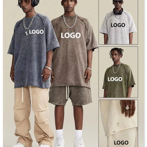 เสื้อยืดคอกลมแขนสั้นทรงหลวมสไตล์วินเทจสำหรับผู้ชาย ผ้าฝ้าย 100% ซักแล้ว ระบายอากาศได้ดี ป้องกันรอยยับ เป็นมิตรกับสิ่งแวดล้อม น้ำหนัก 320 กรัม - Product Image 2