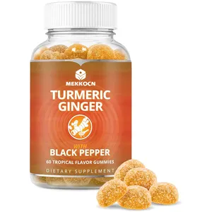 Wholesale customizable Turmeric Gummy Vitamin with Black Pepper & Ginger for Immune Support Healthy Skin & Joint Healthy Gummies