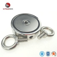 Kit d'aimant de pêche en néodyme professionnel de haute qualité à double matrice 200Kg 500Kg 1000Kg Force de traction N52 N55 avec corde de revêtement en nickel