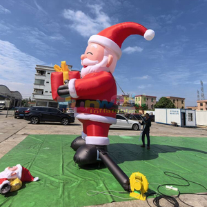 Santa Claus inflable comercial para decoración navideña de exteriores con caja de regalo, publicidad inflable. - Product Image 5