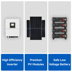 Kit complet de système d'énergie solaire 3 kW 5 kW 6 kW hybride tout-en-un avec stockage d'énergie photovoltaïque pour la maison - Product Image 3