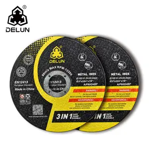 DELUN 5" Aluminum Oxide Abrasives Thin Cut Wheel Fast 0.045" Thick 7/8" Arbor Burr-Free Cutting Metal Stainless OEM