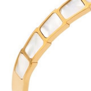 <b>Shell</b> Diamond Stainless Steel Cuff <b>Bracelet</b> Gold Plated Women's Elegant Everyday Wear - Product Image 4