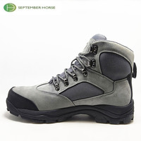 Chaussures de sécurité allemandes réfléchissantes en cuir, imperméables et antidérapantes, à lacets, hauteur cheville, bottes de travail