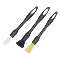 Ensemble de 3 brosses de nettoyage automobile, poils de sanglier doux et poils synthétiques, brosse de nettoyage intérieur de voiture pour tableau de bord, aérateur, jantes
