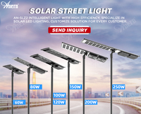 Lampe de rue solaire à LED étanche IP65 pour extérieur, tout-en-un, avec détecteur de mouvement