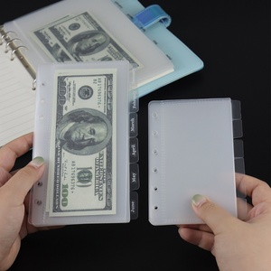 Plastic 6 Tabs Frosted A6 Clear PP Cash Envelopes <strong>Dividers</strong> Loose <strong>Leaf</strong> 6 Hole A6/A7/A5 Budget Planner Inserts Index <strong>Divider</strong> - Product Image 5