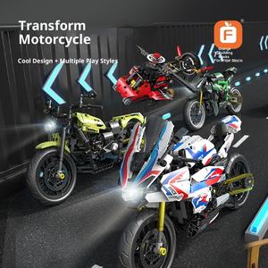 Bloques de Construcción de Plástico ABS, Motocicleta de Doble Transformación, Modelo de Locomotora Combinada, Decoración Infantil - Product Image 2