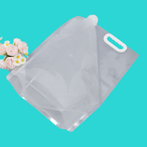 Bolsa de plástico transparente personalizable con asa, bolsa de almacenamiento de líquidos reutilizable para bebidas/jugo/agua - Product Image 3