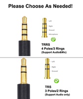 Répartiteur auxiliaire de casque 3.5mm 1 à 4 voies TRS 3 pôles ou TRRS 4 pôles mâle à 4 femelles câble d'extension pour haut-parleur Mp3 mobile