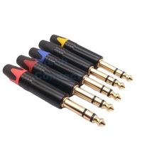 Utech UT-14TRSM-03S 2026 TRS Prise jack stéréo mâle en cuivre 1/4 pouce 6,5 mm Connecteur 6,3 mm 6,35 mm