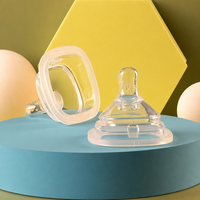 Tétines à quatre faces compatibles avec les biberons Haakaa ; Tétines anti-coliques en silicone à col large pour bébés, modèle HS-2458, taille moyenne