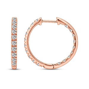 Modernos Pendientes de Aro con Diamantes Cultivados en Laboratorio de Corte Redondo para Mujer, Color VVS VS EF, Plata de Ley 925, Oro de 10KT 14KT 18KT, Joya de Lujo - Product Image 1