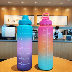 Gradient Sports <b>Water</b> <b>Bottle</b> With <b>Time</b> Markings For Daily Hydration Goal Tracking 32 Oz Plastic <b>Bottle</b> For Women Outdoor Use - Product Image 2