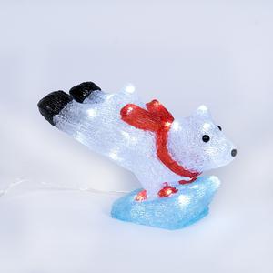 Ours en acrylique blanc 30 LEDS 31x14 H. 20CM avec minuterie - Product Image 1
