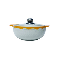 Cocotte en Céramique de Gros, Marmite à Soupe à Double Anse, Ensemble Soupière et Bol à Soupe en Céramique Blanche avec Couvercle