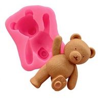 Moule en silicone pour décoration de gâteaux et bonbons en forme de petit ours, pour pâtisserie DIY, compatible alimentaire