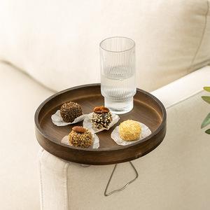 <b>Sofa</b> Armrest <b>Tray</b> Wooden Mini Table With Remote Holder For Couch Living Room Use - Product Image 2