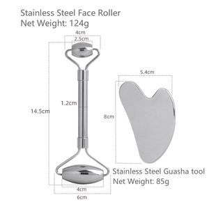 Fabrika Çıkışı 2'si 1 Arada Paslanmaz Çelik Yüz Masaj Aleti Gua Sha Seti Aynalı Yüzey Buz Soğutmalı Masaj Aletleri Salon Kullanımı - Product Image 3