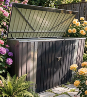 Abri extérieur en métal à 2 bacs pour poubelles de jardin, cour et pelouse