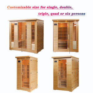 Cabina de Sauna de Vapor de Madera con Panel de Control Único y Puerta de Vidrio Completa, con Placa de Carbono para Infrarrojos - Product Image 5