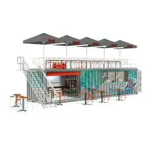 Caffetteria prefabbricata con struttura in acciaio Pop-up Bar caffetteria Container da 20 piedi in vendita