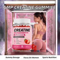 Créatine monohydrate en gommes OEM, formule premium 4-en-1, améliore l'endurance musculaire et la récupération, sans sucre ajouté, faible teneur en calories
