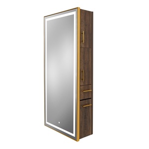 Estación de Estilismo de Acero Inoxidable con 3 Años de Garantía, Estación con Espejo, Estación de <span class=keywords><strong>Barber</strong></span>ía, Muebles Metálicos con LED, Material Original MS066A - Product Image 3