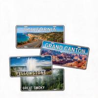 Plaque d'immatriculation en aluminium 3D personnalisée en relief, Parcs nationaux américains, Grand Canyon de Californie, Yellowstone, Great Smoky, Décoration murale, Vente en gros