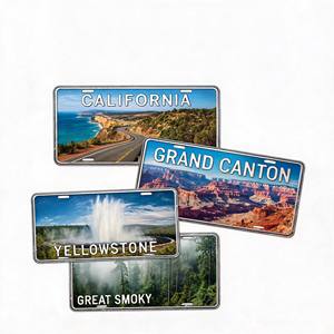 <span class=keywords><strong>Placa</strong></span> de Matrícula de Aluminio 3D Personalizada con Relieve, Parque Nacional de EE. UU., Gran Cañón de California, Yellowstone, Great Smoky, Decoración de Pared, Venta al por Mayor - Product Image 1