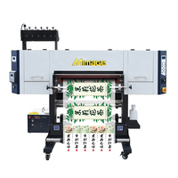 Impresora UV DTF Rollo a Rollo de 60cm 30cm, Plotter de Impresión de Pegatinas UV con Película de Transferencia en Frío y Laminadora
