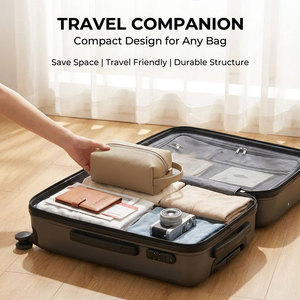 Bolsa Organizadora de <span class=keywords><strong>Maquillaje</strong></span> de Cuero PU con Logotipo Personalizado, Acolchada, Impermeable, Duradera, Portátil, para Viajes - Product Image 6