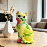 Décoration de chat créative de style européen, cadeau de vacances, artisanat en résine, ornement de chat pour chambre, bureau ou entrée