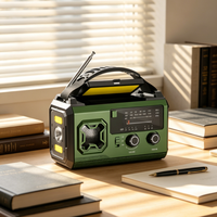 Radio Meteorológica AM/FM con Manivela Solar H35 de 20000mAh, Linterna, Fuente de Energía Portátil de Emergencia para Desastres y Supervivencia, 5V2A