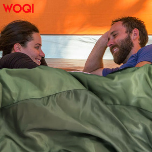 Sac de couchage en coton Woqi, type enveloppe, 1,3 kg, respirant, pour adultes, camping, randonnée, usage extérieur - Product Image 1