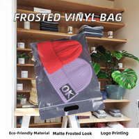 Sac à fermeture éclair en vinyle PE transparent dépoli recyclable Creative House pour vêtements et chaussettes, prêt à l'emploi, avec impression de logo, en plastique