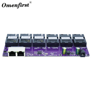 Công Tắc POE 6 Cổng RJ45 2 Sợi Quang 100M 6 SC 1310 1550 3KM 20KM Bảng Mạch PCBA Đa Quang - Product Image 2