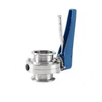 Vanne papillon sanitaire à raccord rapide Tri-Clamp en acier inoxydable SS304 SS316L avec poignée manuelle à levier multiposition hygiénique