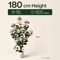 Produsen Tanaman Bonsai Artifisial 180cm, Bunga Hydrangea Buatan, Tanaman Pot, Langsung dari Pabrik, untuk Dekorasi
