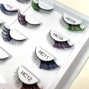Colorful lashes wholesale supplier Russian D curl eyelashes handmade cruelty free soft cat eye design bulk sale