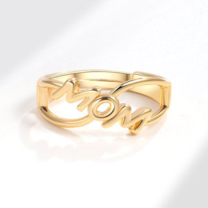 Plain Infinity <b>Rings</b> Minimalist Copper Gold Plated Mom <b>Adjustable</b> <b>Rings</b> Anti Tarnish Jewelry For Women Gift - Product Image 3