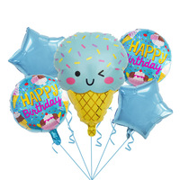 Ballons en aluminium en forme de bonbons glacés de dessin animé mignons, 5 pièces, beignets, décoration de fête d'anniversaire, de remise de diplôme, de Noël, du Nouvel An